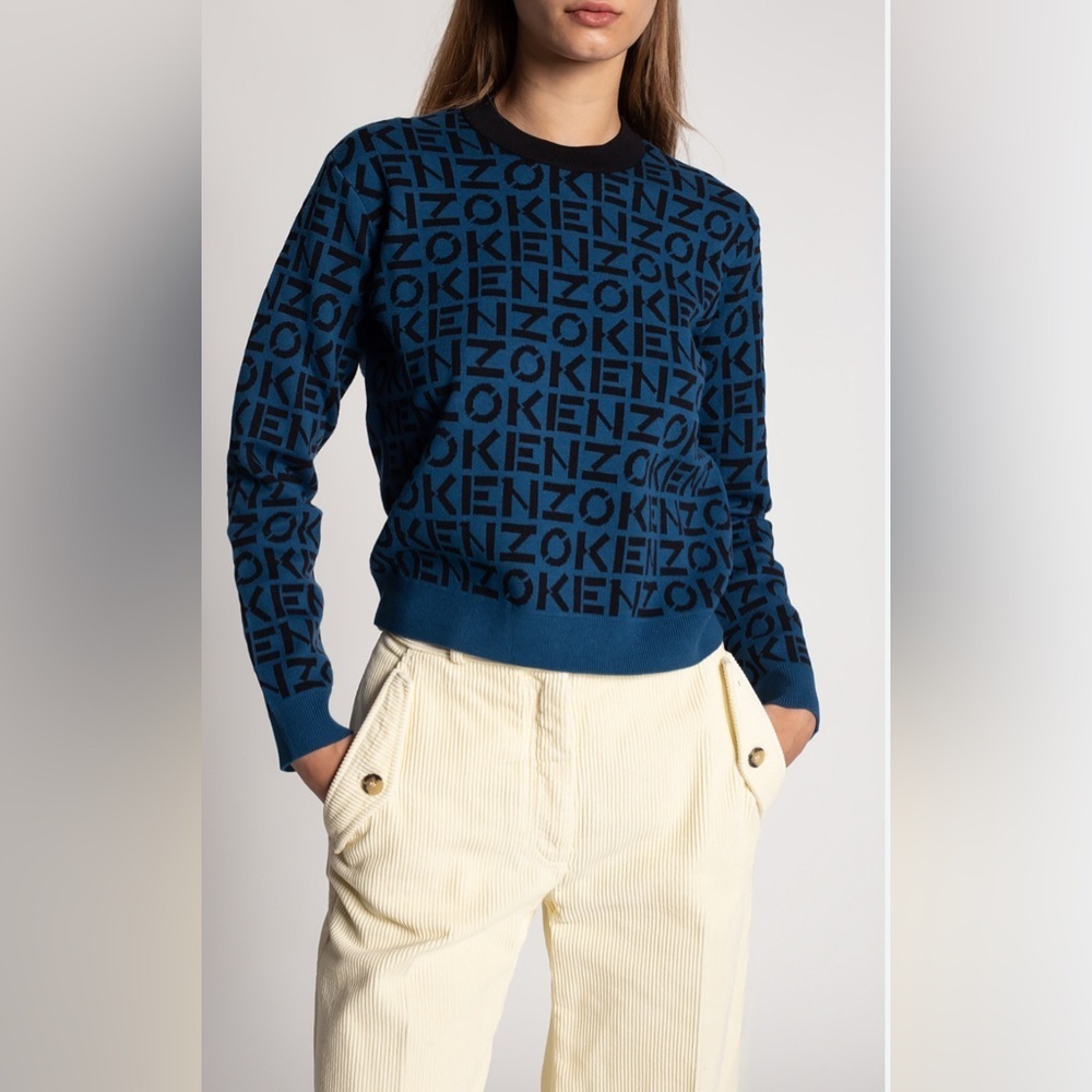 Kenzo Navy and Black Logo Sweater size S, NWOT